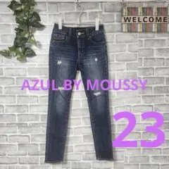 AZUL BY MOUSSY ダメージ加工 スキニーデニム ジーンズ 23 XSのサムネイル
