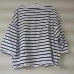 GU ボーダー Tシャツ 7分袖 ホワイト×ネイビー
