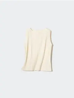 UNIQLO プリーツ ノースリーブ ホワイト Mサイズ - メルカリ