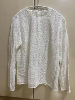 【未使用】UNIQLO レースカットソー白L