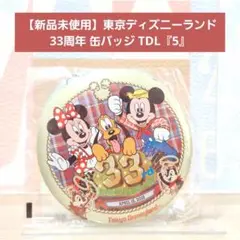 【新品未使用】東京ディズニーランド 33周年 缶バッジ TDL『5』