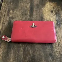 Vivienne Westwood長財布 レッド オーブロゴ ラウンドファスナーのサムネイル