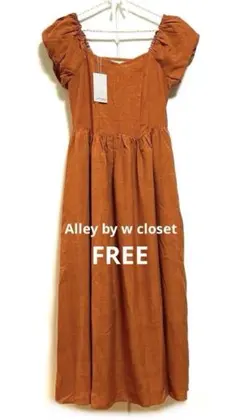 新品　w closet オレンジ 半袖 ロングワンピース　ロングワンピ　フリーのサムネイル