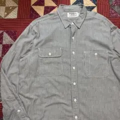 80s Ralph Lauren ヒッコリーシャツ ガチャポケ マチ付き 白タグ