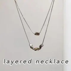 シルバー2連ネックレス　高級感　華奢　上品　大人女性　プレゼント　ユニセックス