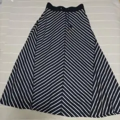 SCAPA　ストライプ柄 ロングフレアスカートのサムネイル