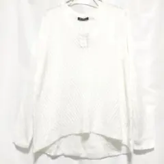 ☆ニューバランス☆透かし編み☆Uネック☆ニットセーター☆ホワイト☆レイヤー☆のサムネイル
