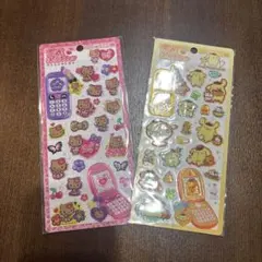 平成はっぴーフォンステッカー キティ＆ポムポムプリン
