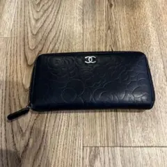 CHANEL 長財布 ブラック カメリア