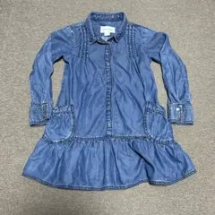 DIESEL キッズデニムワンピース 長袖 フリル裾 ブルー SIZE 3のサムネイル