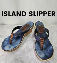 ISLAND SLIPPER デニム レザー サンダル 表記8 24〜25cmのサムネイル