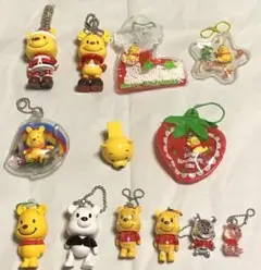 平成レトロ　プーさん　フィギュア　ストラップ　キーチェーン　クリップ