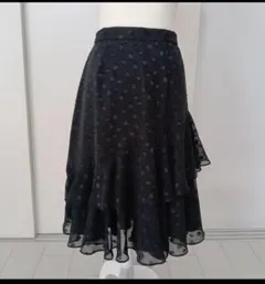 社交ダンス　スカート　sekine ブラック ドット柄☆M~L☆ 9号