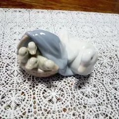 リヤドロアヒルとひな鳥の陶器置物 - メルカリ