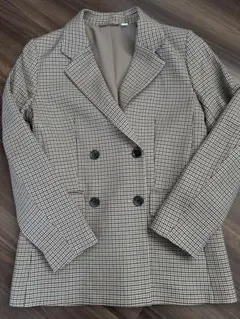 GU ダブルブレスト チェック柄 ジャケット S