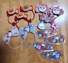 アンパンマンミュージアム　ドキンちゃん　ヘアゴム　ヘアクリップ　ヘアピン