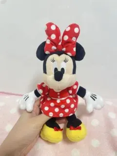 ディズニー ミニー ぬいぐるみバッジ キーホルダー ノーマル 水玉 スクバ