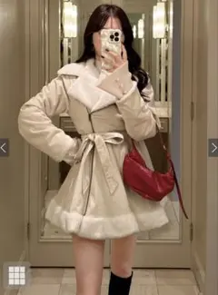 GRL フード付きフェイクファーコート