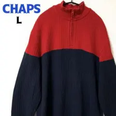 チャップス ラルフローレン ハーフジップ ニットセーター 薄手 バイカラー