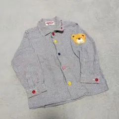 ミキハウス チェック シャツ レトロクマ