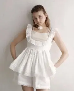 mieyamieya】 PETIT APLON TOP -WHITE- - メルカリ
