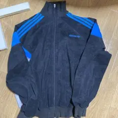 adidas ヴィンテージジャージ上下セット M 黒/水色