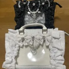 確定ファンサのおまじない ツイード Bag 大 ホワイト - メルカリ