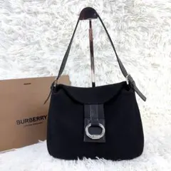 美品✨バーバリーブルーレーベル　ハンドバッグ　ノバチェック　金具　ブラック