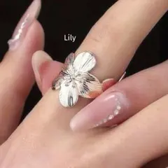 ✨ シルバー フラワー 花 オープン リング 指輪 ヴィンテージ 調節可能
