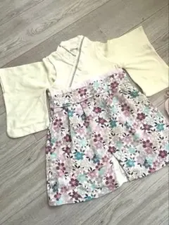 人気Sweet Mommy ベビー袴 女の子花柄袴ロンパース 80cm