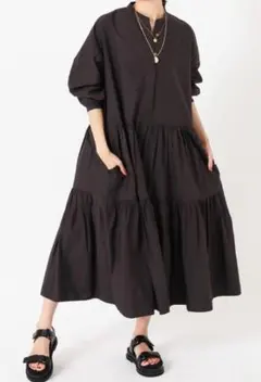 IENA イエナ ポプリンギャザーワンピース