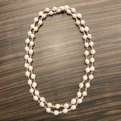 淡水パール、スワロフスキー80cmネックレス