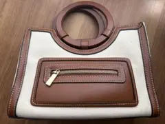 キャンバス×レザー調 ハンドバッグ 2WAYのサムネイル