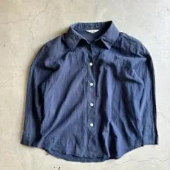古着 カジュアルシャツ　ネイビーブルー