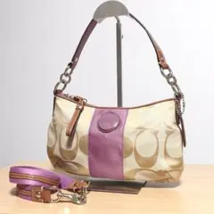 希少 COACH Y2K コワンショルダーバッグ シグネチャー 紫11886 - メルカリ