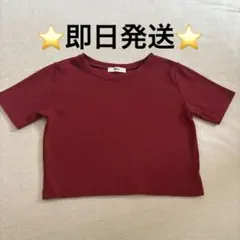 WEGO 半袖 リブTシャツ ボルドー レッド Sサイズのサムネイル