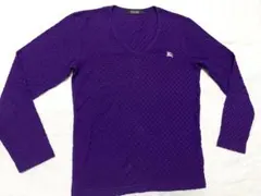 【レディース】廃番品　バーバリーブラックレーベル　ロングTシャツ　パープル