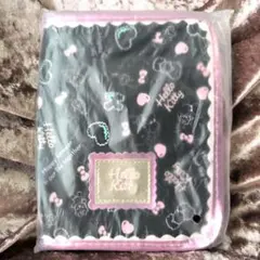 キティちゃん　母子手帳　ポーチ　黒色 ピンクリボン