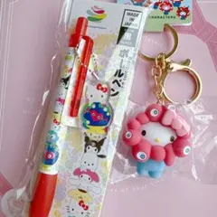 ハローキティ　パステルカラーキーホルダーとEXPO2027ボールペン