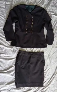 黒 長袖スカートスーツ