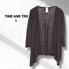 TIME AND TRU カーディガン L/G ブラック　軽やか素材