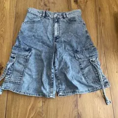 GU カーゴショーツ デニムブルー Sサイズ