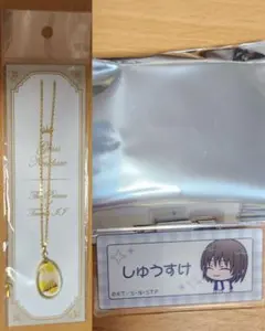 テニスの王子様　不二兄弟セット　お名前バッジ　ガラスネックレス