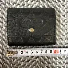 COACH コーチ シグネチャー エンボス レザー カードケース ブラック正規品
