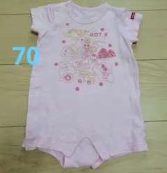 MIKI HOUSE HOT BISCUITS 半袖ロンパース　世界地図　70