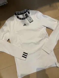 新品　アディダス　adidas ゴルフ　モックネック　M 裏起毛 白