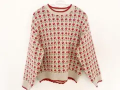 ehka sopo 花柄ニットセーター 長袖 レトロ