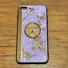 ⭐️ iPhone 7/8 Plus ケース リング付き バタフライ パープル
