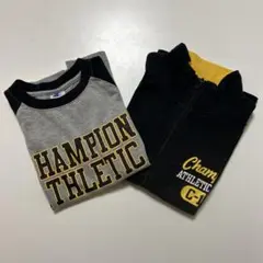 Champion 上のみ 2点セット 半袖Tシャツ＋長袖ハーフジップ 140