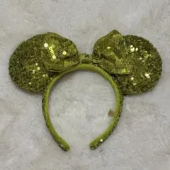 ディズニー カチューシャ スパンコール ライムグリーン